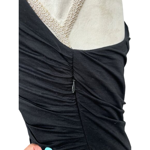 Rag & Bone Black Sleeveless Ruched Stretch Dress Size 6 - Picture 6 of 6